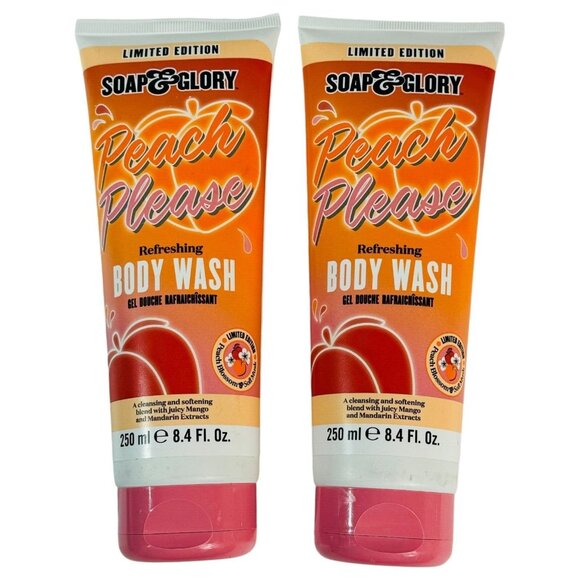 Soap & Glory Body Wash Peach Please 8.4oz Each Tube (2-Pack) Refreshing Gel - Picture 1 of 3